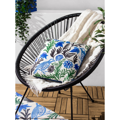 furn. Aljento Floral Polyester Filled Outdoor Cushion, Blue