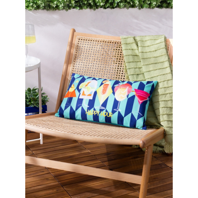 furn. Happy Hour Abstract Polyester Filled Outdoor Cushion, Blue