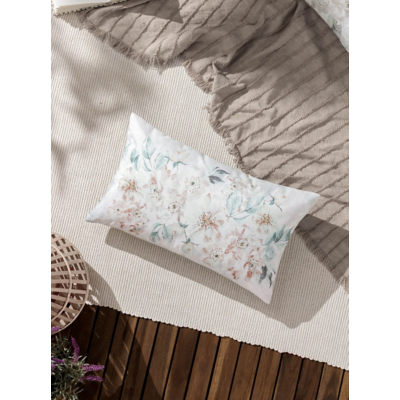 Evans Lichfield Canina Floral Filled Outdoor Cushion, Cream