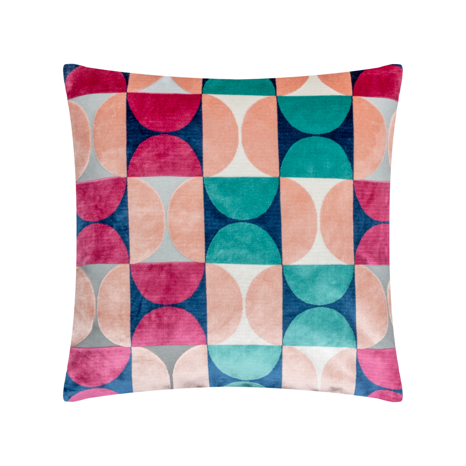 George Blue & Pink Paoletti Bardot Cut Velvet Cushion