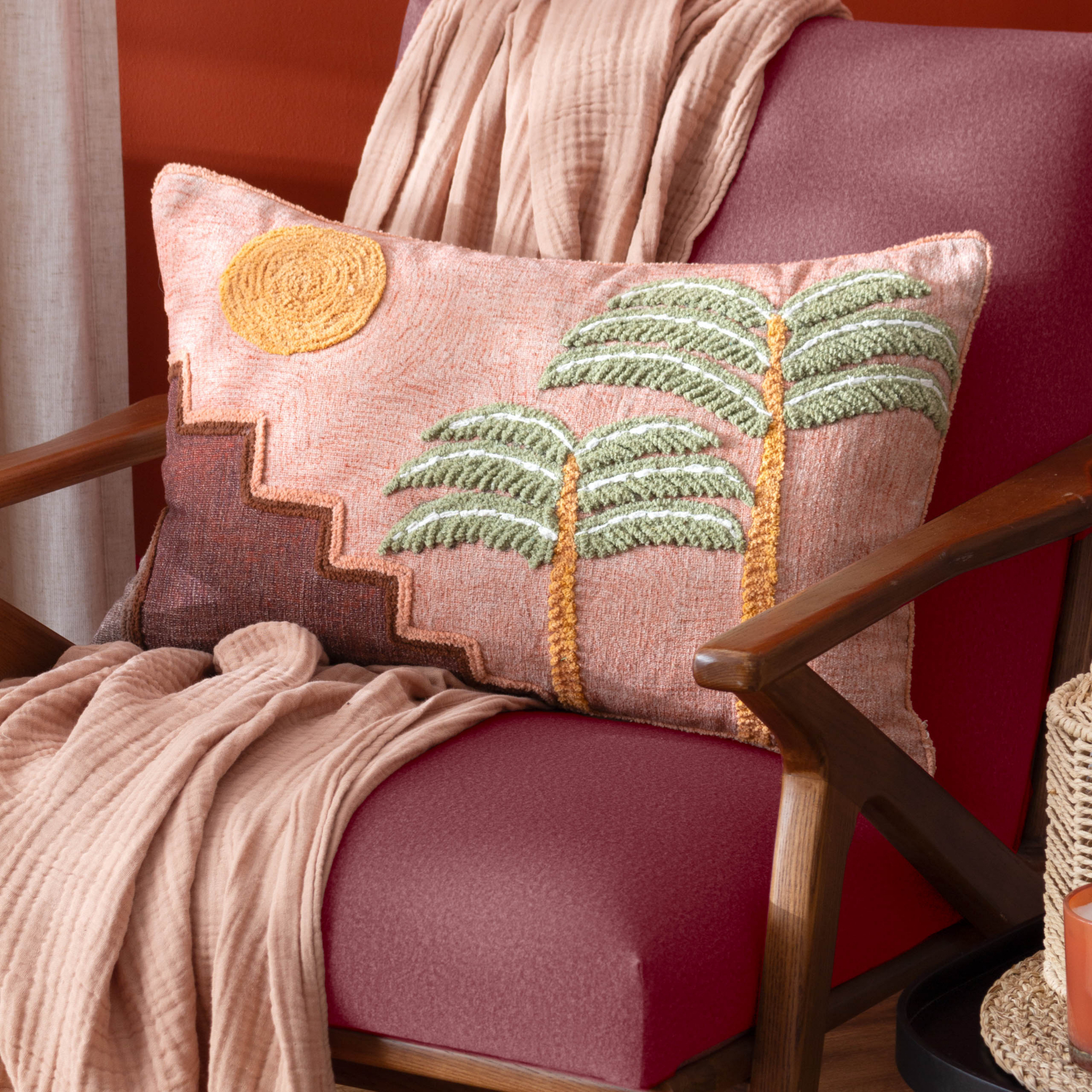 George Pink Furn. Moloko Embroidered Cushion