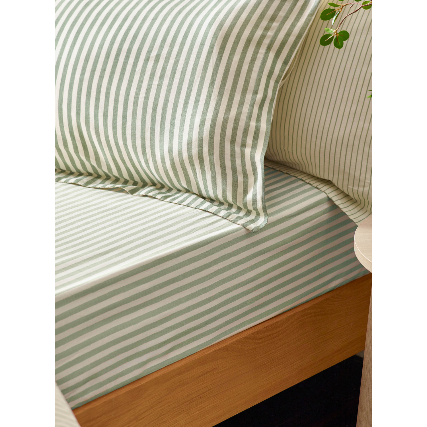 George Forest Green Hebden Striped 100% Cotton Fitted Sheet