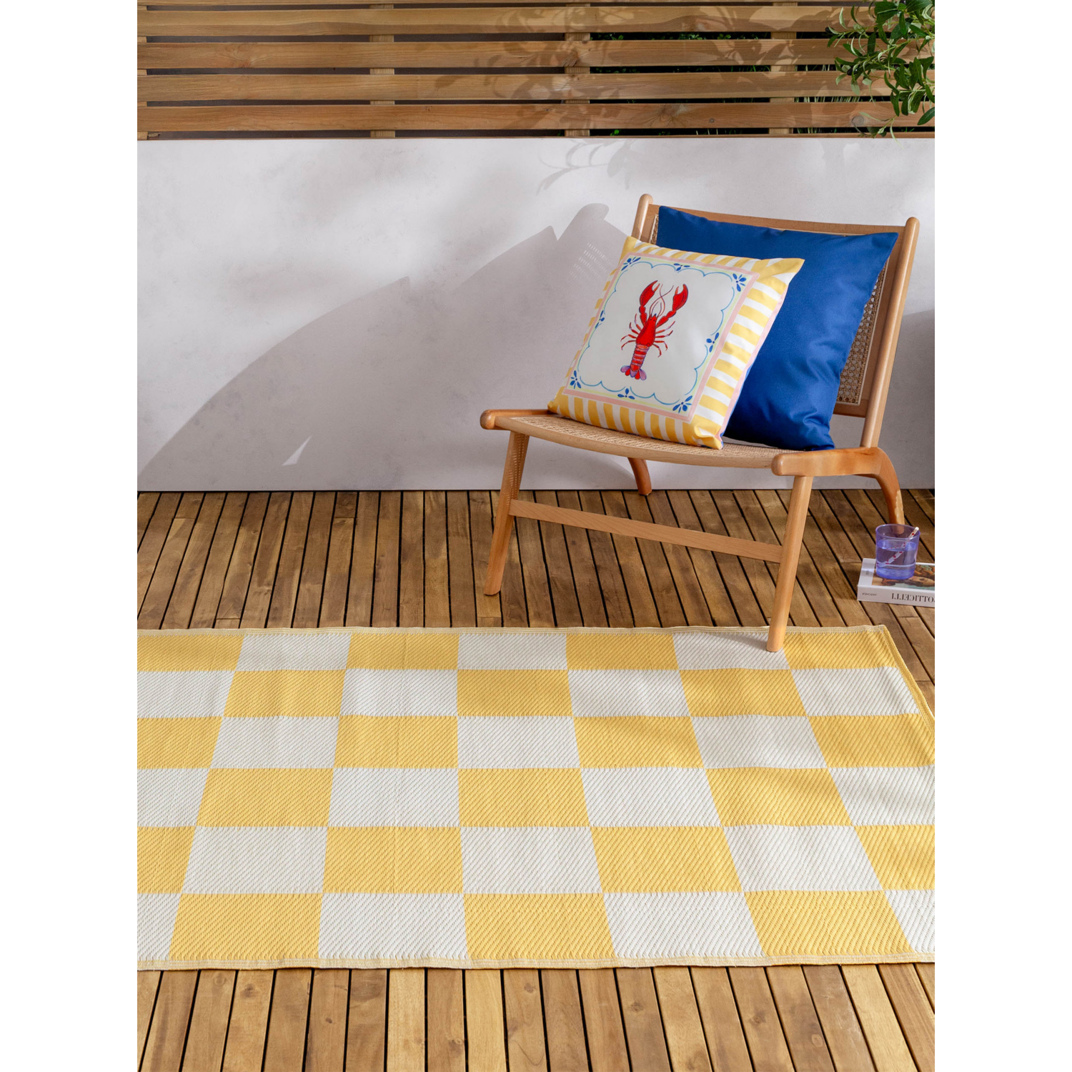 George Yellow Furn Checkerboard Outdoor Rug