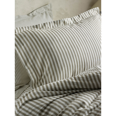 Yard Hebden Striped 100% Cotton Pillowcase Pair in Brown | Size: Standard Pillow Case