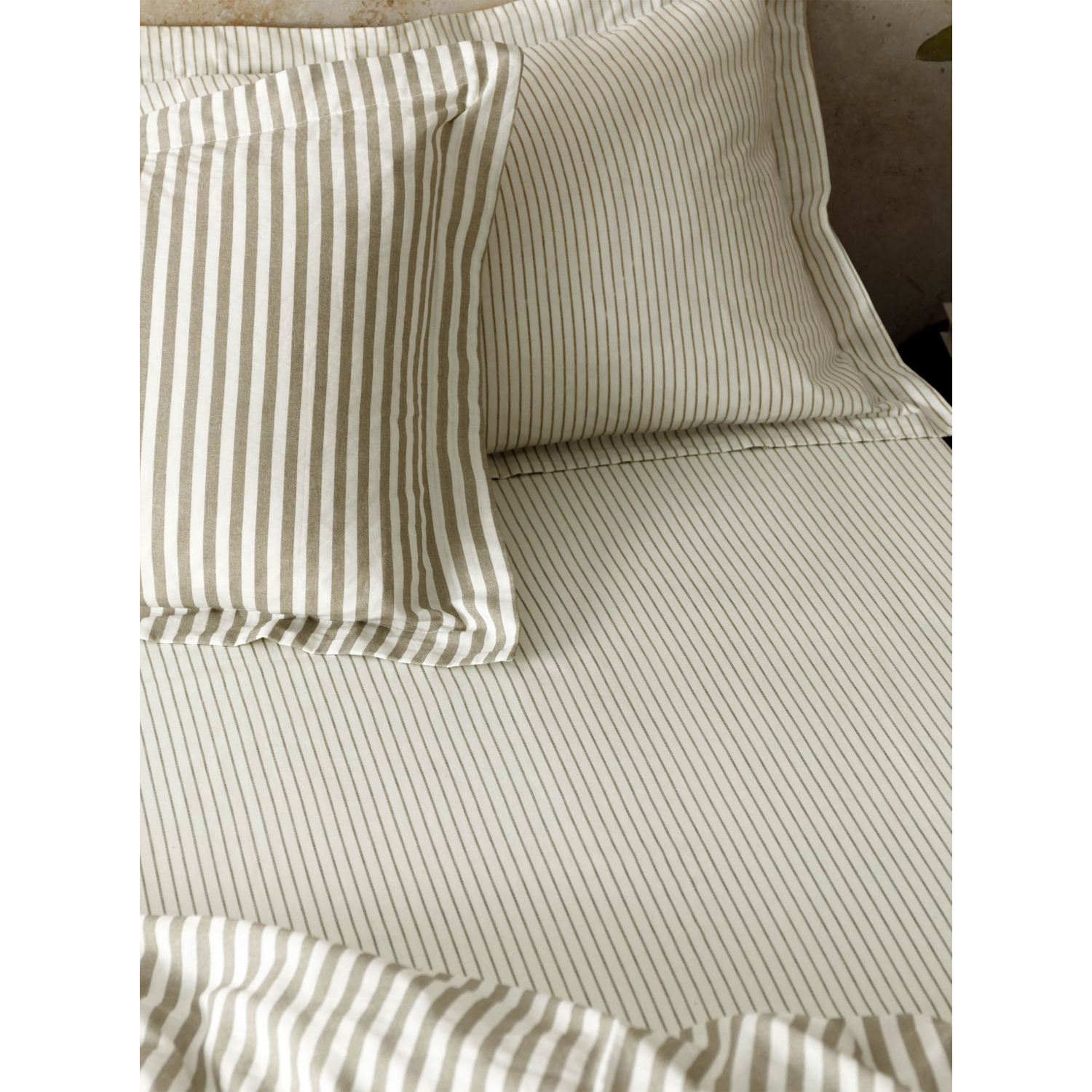 George Light Brown Hebden Striped 100% Cotton Fitted Sheet