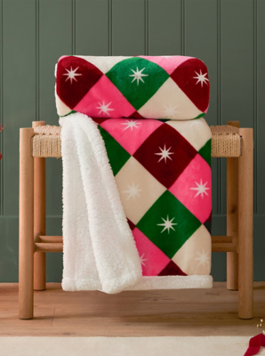 Furn Star Sherpa Fleece Throw 140cm x 180cm Home George at ASDA