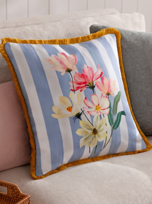 Wylder Marais Cosmos Printed Chenille Cushion Home George at ASDA