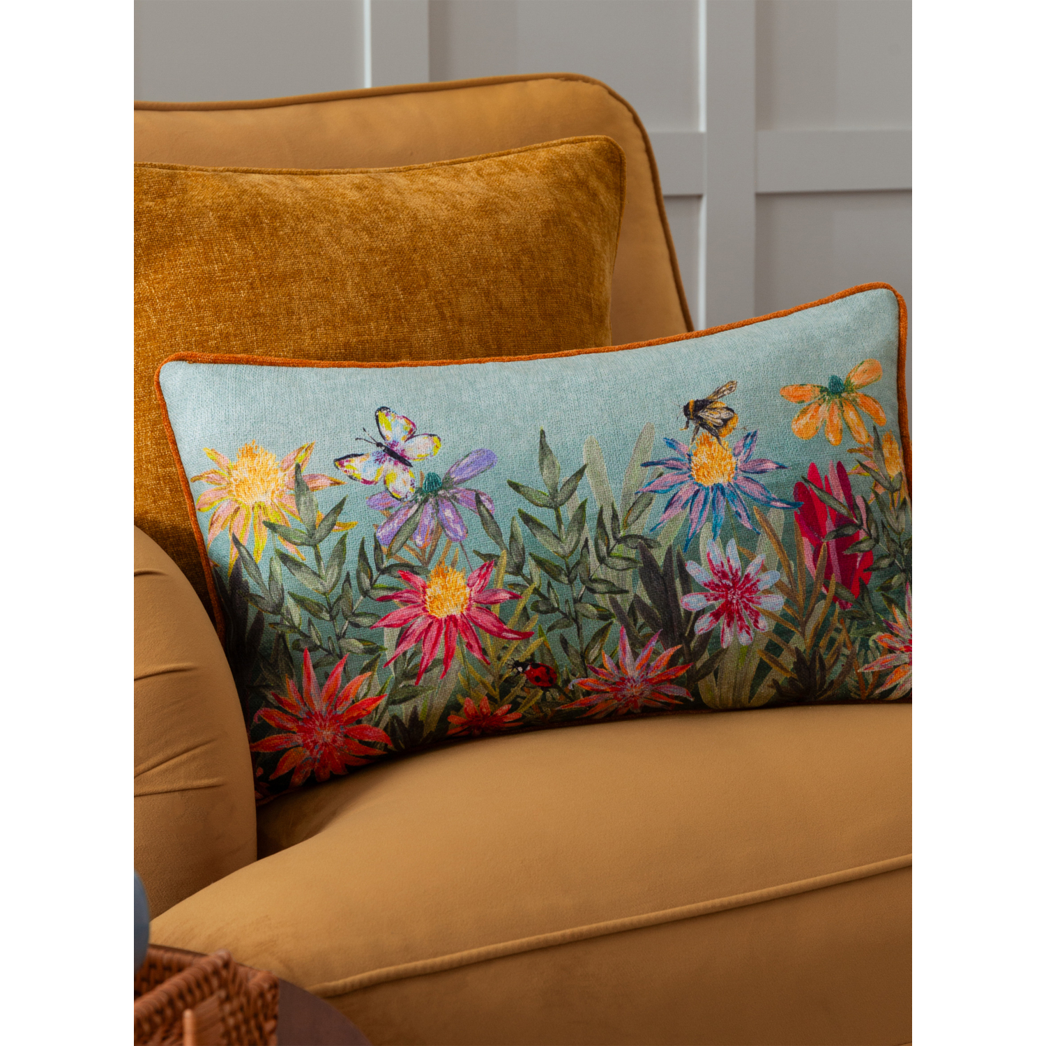 George Blue Wylder Country Wilds Blossom Meadow Printed Cushion