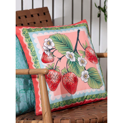 Furn. Anemone Strawberries Printed Filled Outdoor Cushion Multicolour 45 X 45Cm, Multi
