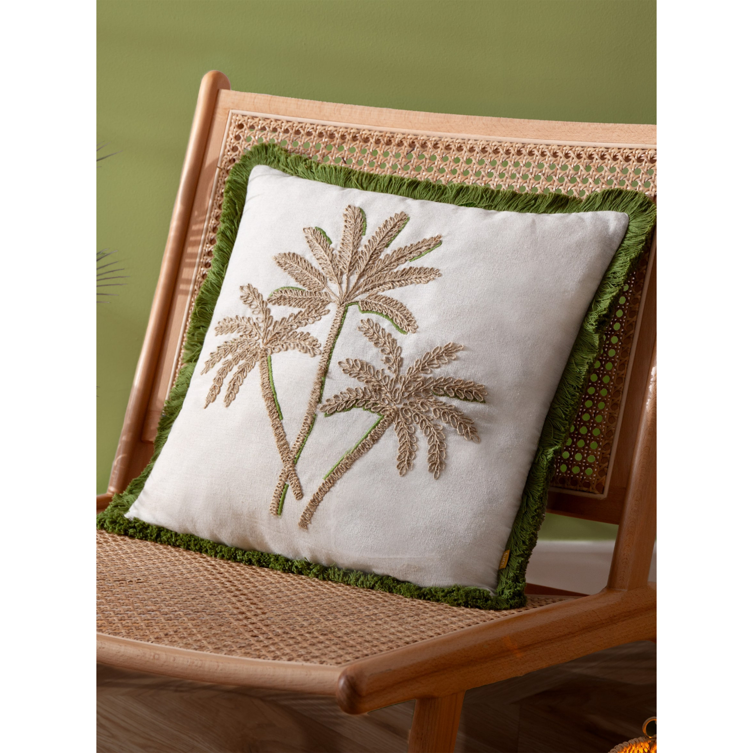 George Green Furn Palm Embroidered Cushion