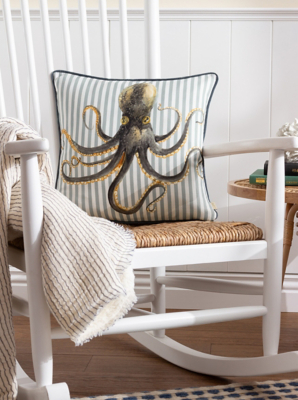 Evans Lichfield Octopus Piped Cushion Home at ASDA
