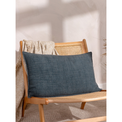 Yard Ribble Acid Wash Filled Cushion, Blue
