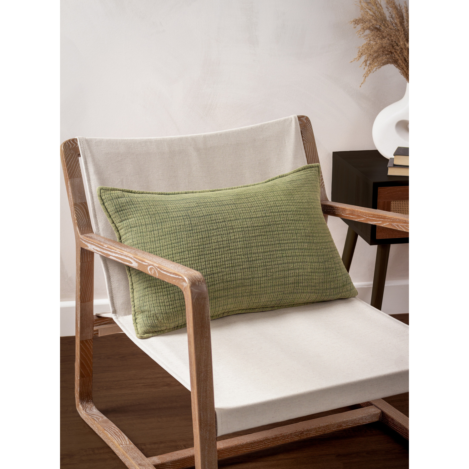 George Light Khaki Yard Ribble Green Acid Wash Cushion