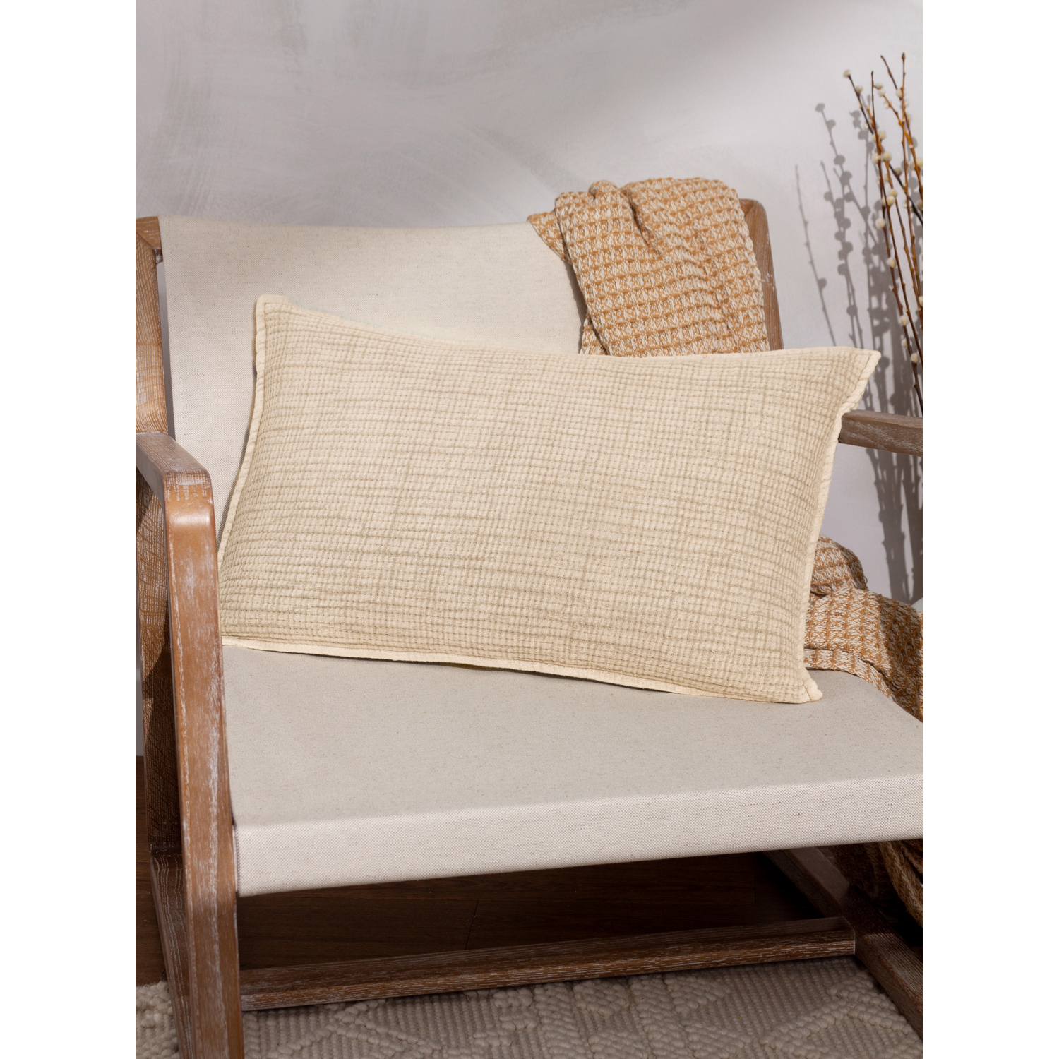 George Beige Yard Ribble Acid Wash Cushion