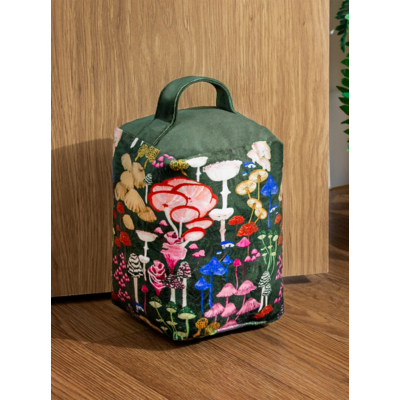 Furn. Amanita Abstract Mushroom Doorstop, Green
