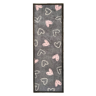 My Mat Nylon Indoor Pattern My Welcome Hearts Runner 50X150, Grey