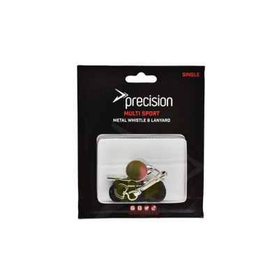George Precision Metal Whistle & Lanyard (Single) - Black