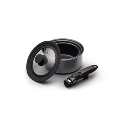 George MasterClass Smart Space Set of Three Stacking Induction-Safe Non-Stick Pans