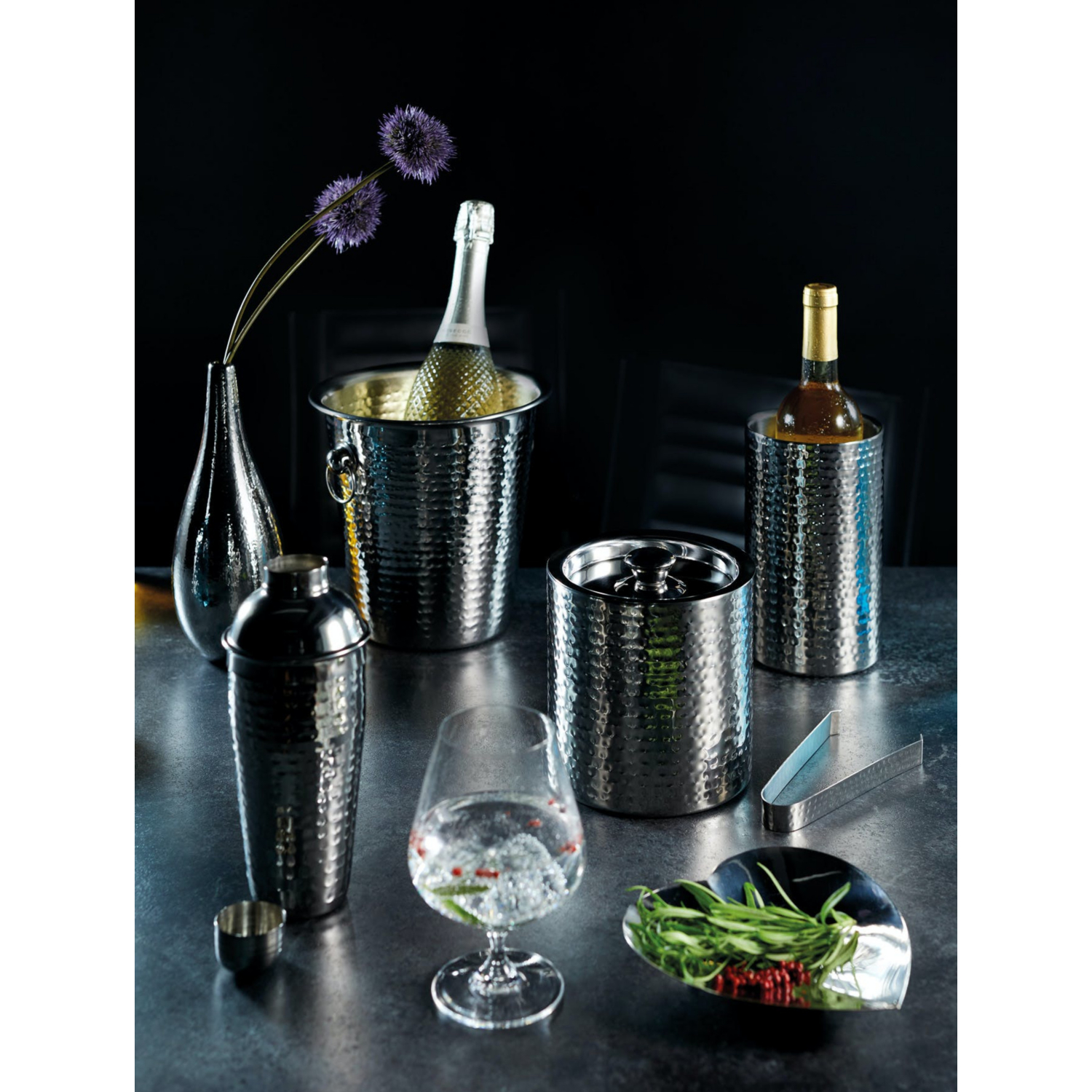 George Barcraft Small Hammered Ice Bucket With Lid