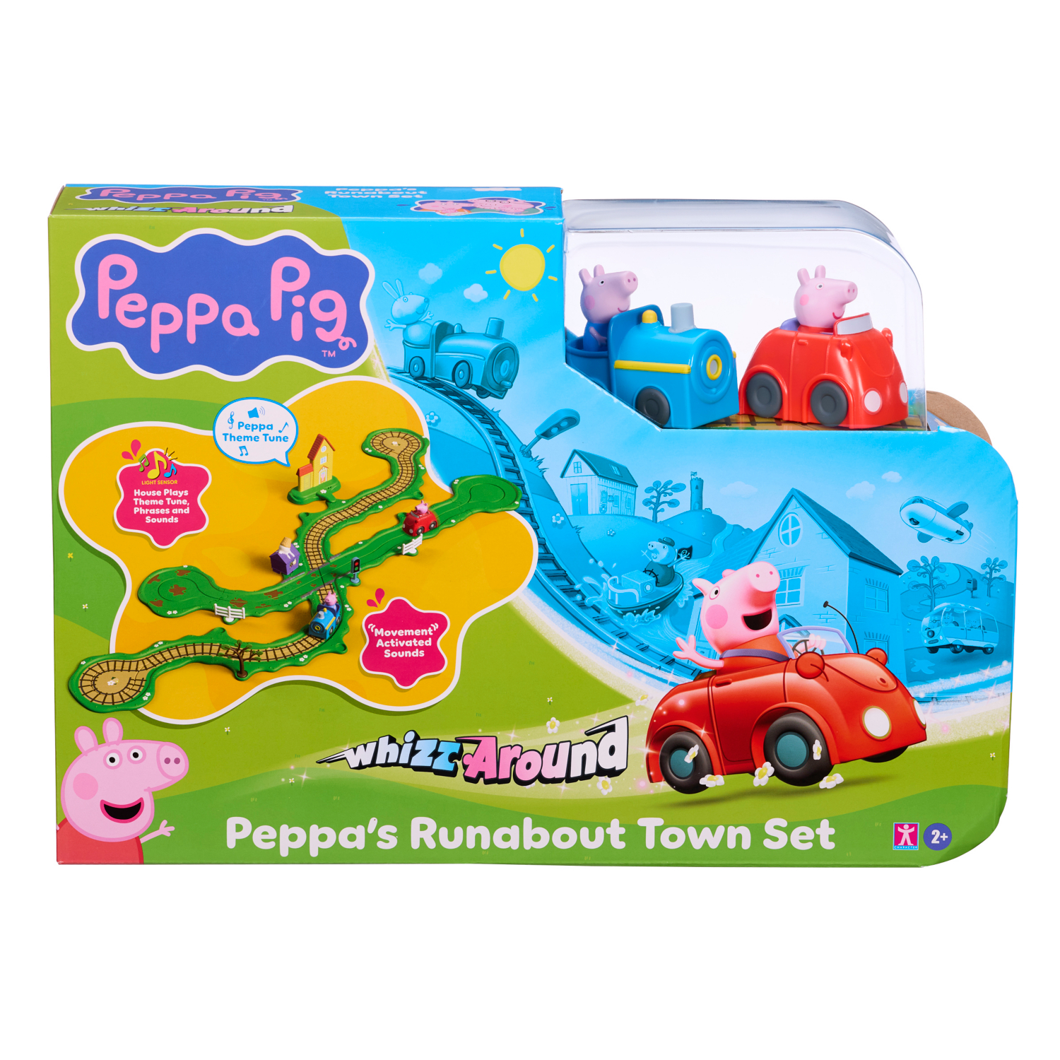 Peppa Red/Blue Pig Whizz-Around - Peppa's Runabout Town Set