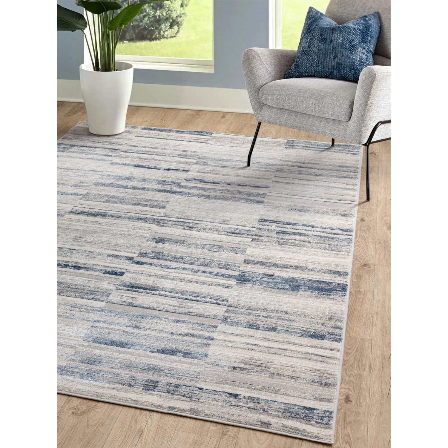 George Blue The Rug Edit Ritz Stripe Rug