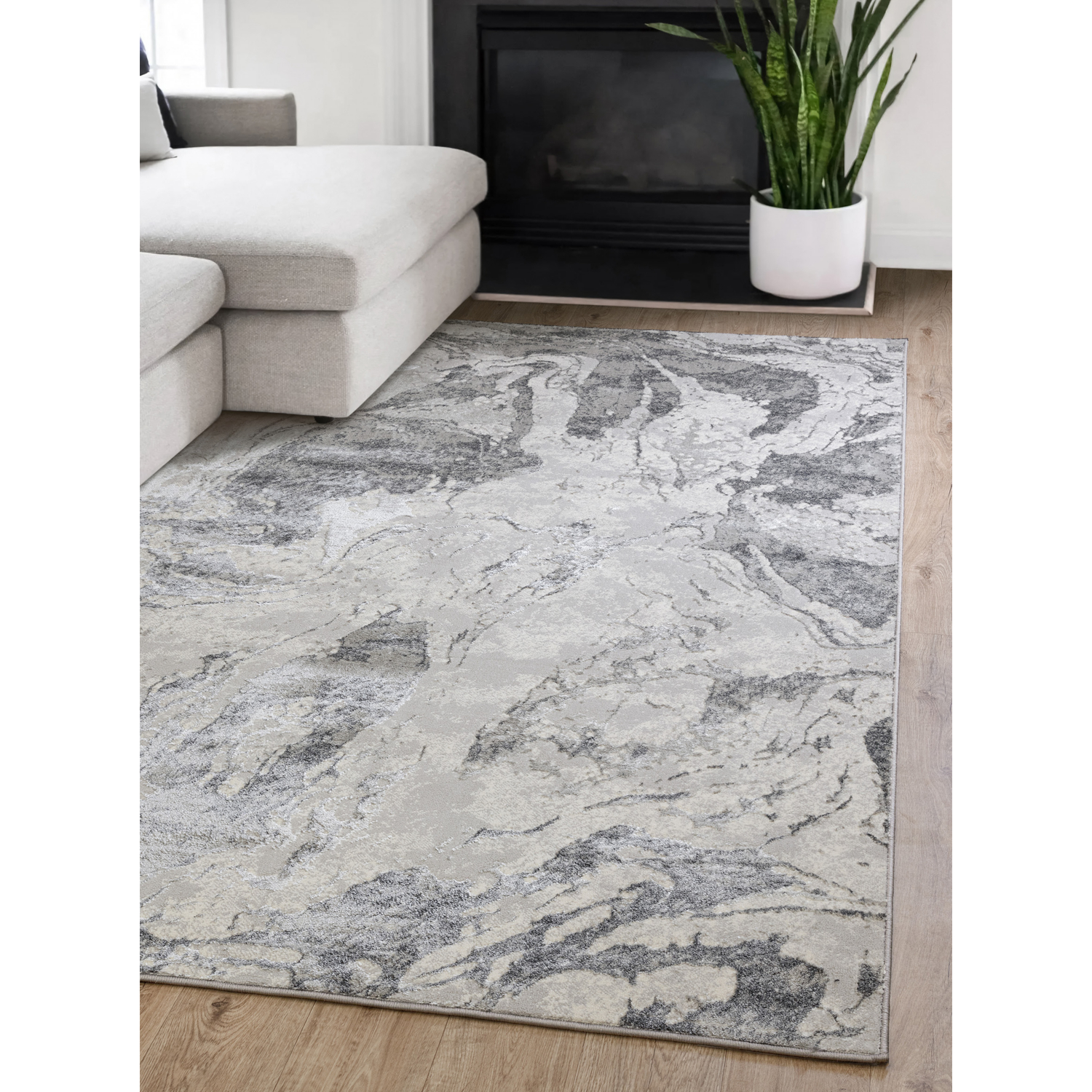 George Charcoal Grey The Rug Edit Ritz Abstract Charcoal Rug