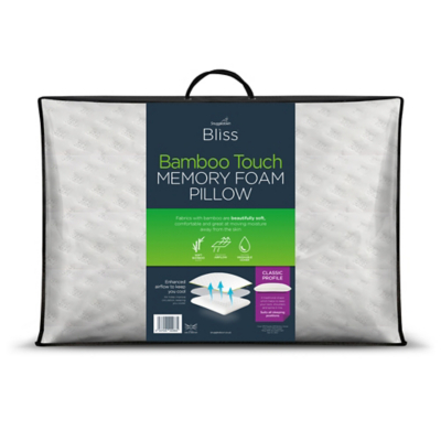 George Snuggledown Bliss Memory Foam Pillow with Bamboo cover - White