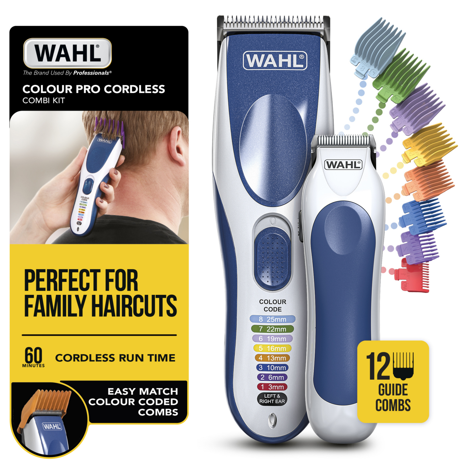 Wahl Blue & White Clipper Kit Combi Colour Pro