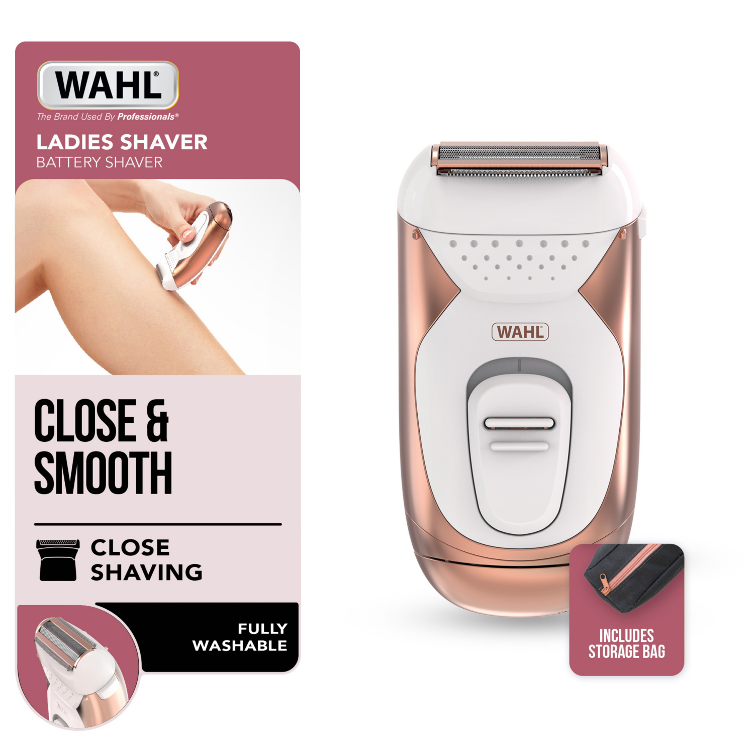 Wahl Pink & White Shaver Ladies Battery