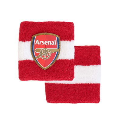 George Arsenal 2pk Cotton Wristbands - Red & White