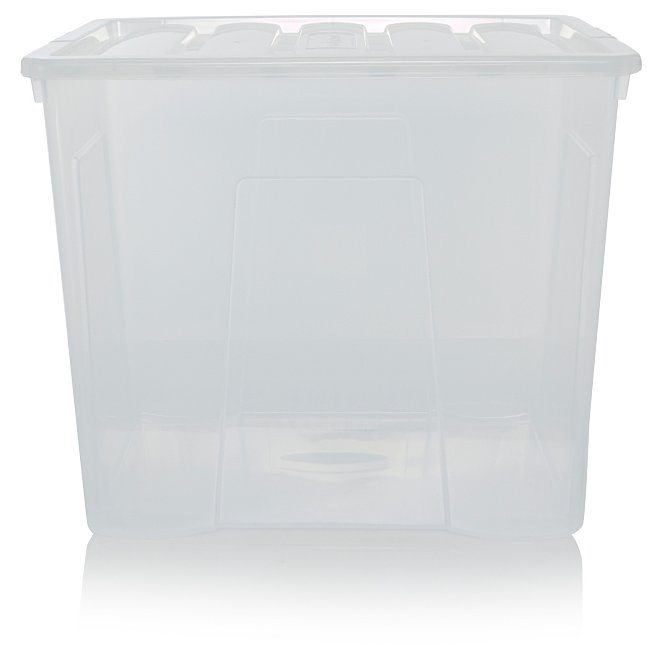 Wham Crystal Storage Box Boxes w/Lid Clear 11L to 160L Sizes Strong High Quality 