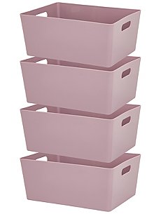 27L Pink Plastic Storage Boxes - Pack of 4 | Home | George at ASDA