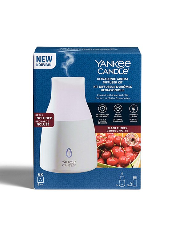 Yankee Ultrasonic Aroma Diffuser Starter Kit Black Cherry