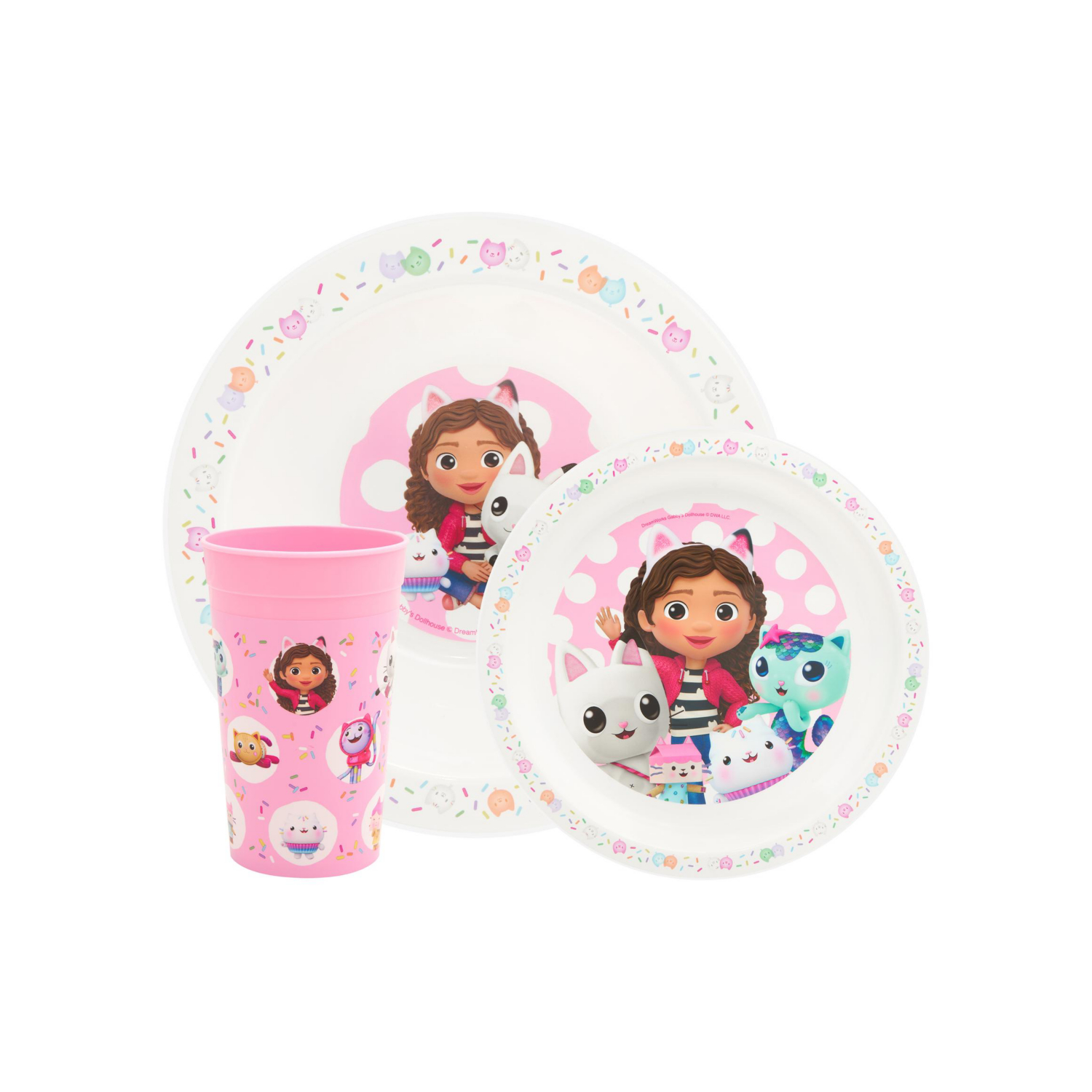 George Multi Gabby's Dollhouse 3Pc Tableware Set