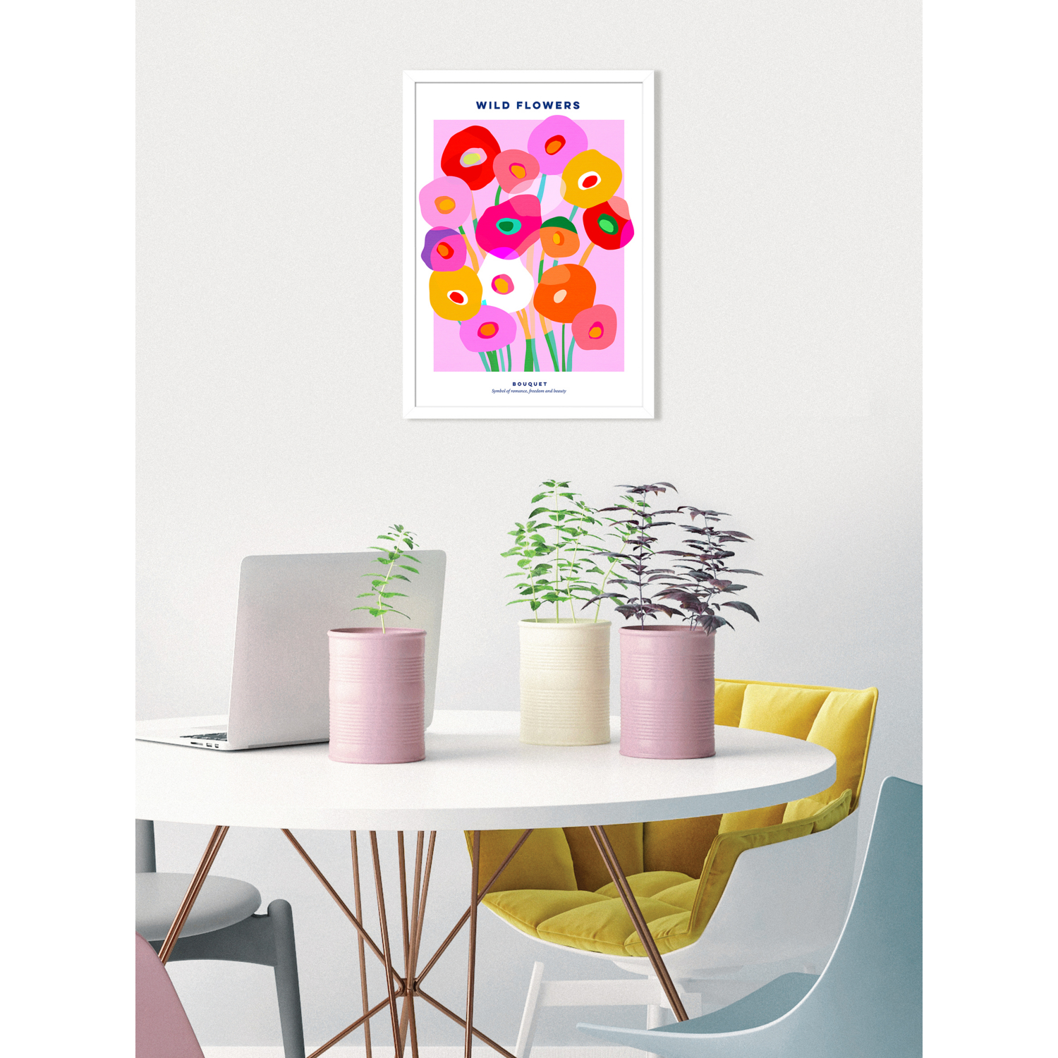 George Multi The Art Group - Dominique Vari 'Wild Flowers Bouquet' A2 Print