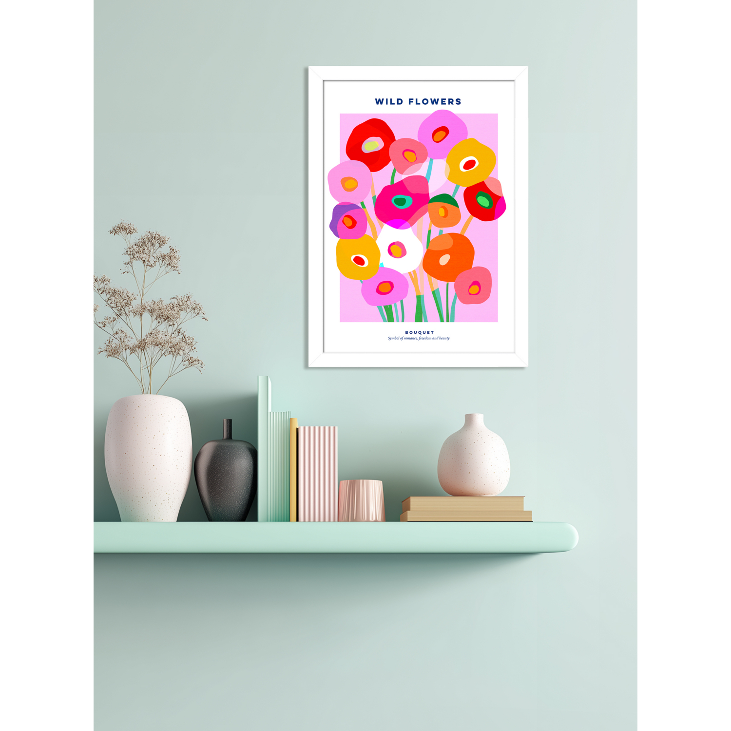George Multi The Art Group - Dominique Vari 'Wild Flowers Bouquet' A3 Print
