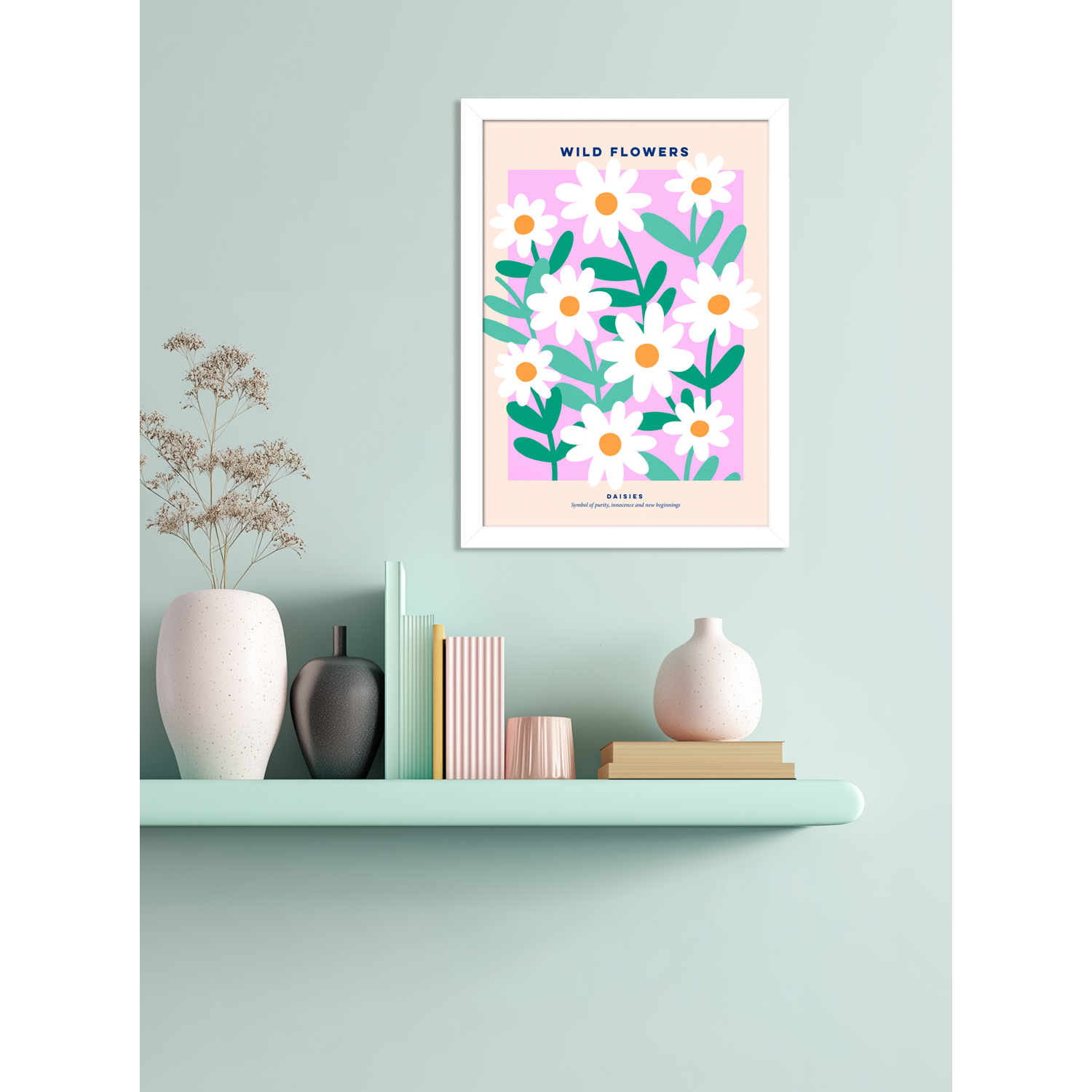 George Multi The Art Group - Dominique Vari 'Wild Flowers Daisies' A3 Print
