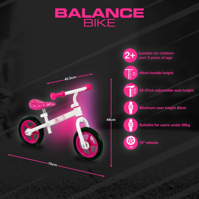 evo balance bike pink