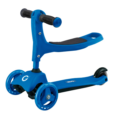 Trottinette Tricycle EVO Pour Enfant 2 Ans Et Plus - Guidon Réglable 62-72 Cm, Roues Lumineuses Bleues, Frein Pied - Mini Cruiser