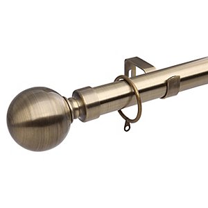 BALL Extendable Metal Curtain Pole 28mm Plain Ball With Finials Rings Rod Fittings 
