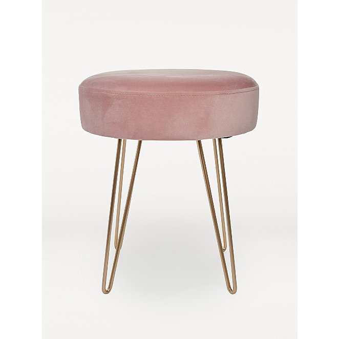Pink Small Velvet Stool Home George, Pink Chair For Vanity Table