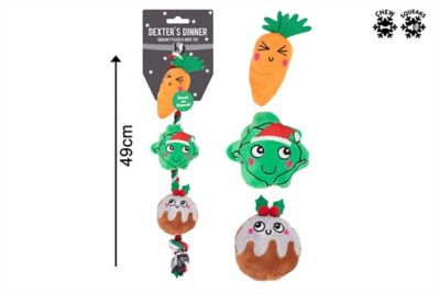 Christmas Dinner Squeaky Pet Toy Home at ASDA