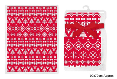 Red & White Dog Blanket Home at ASDA