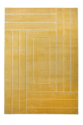 Yellow Carved Linear Rug Home at ASDA