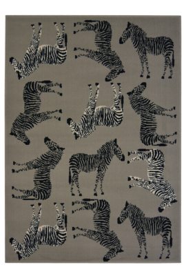 Stone Homemaker Zebra Pattern Rug Home at ASDA