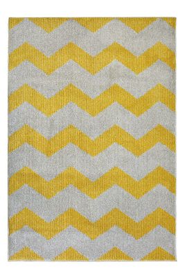 Yellow Chevron Stripe Rug Home at ASDA