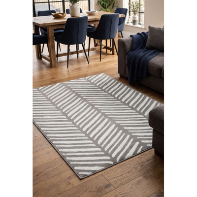 Homemaker Mestro Herringbone Silver 160X230Cm Rug, Silver