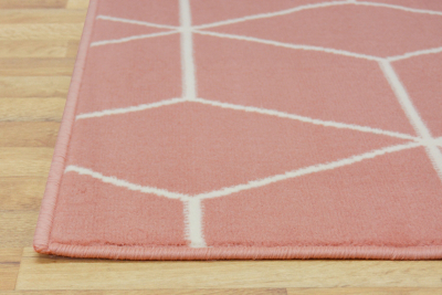 Pink Geometric Rug atelieryuwa.ciao.jp