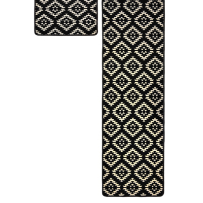 Homemaker Aztec Runner & Doormat Black 57X230Cm & 57X40Cm, Black
