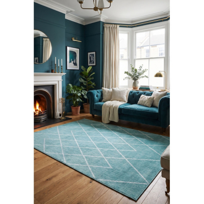 Homemaker Maestro Berber Rug Teal 120X170Cm, Blue